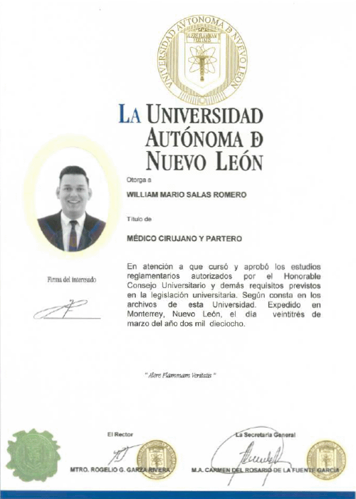 Diploma – Dr. William Salas – Traumatólogo Ortopedista 3