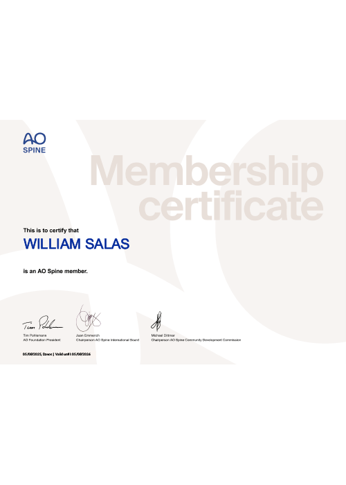 Diploma – Dr. William Salas – Traumatólogo Ortopedista 4